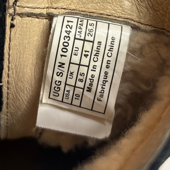 UGG Neevah Black Suede Leather Ankle Boots Fur Lined Boots Women’s Size 10 - Picture 8 of 14